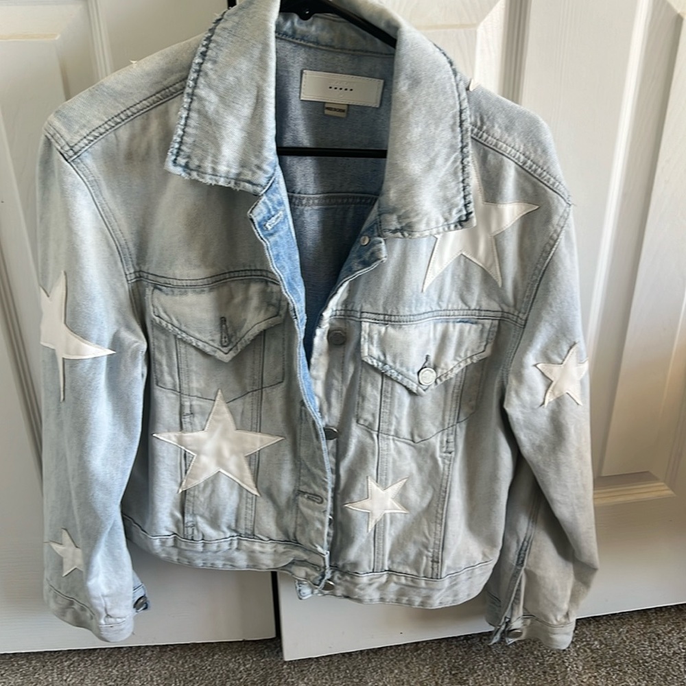 Blanknyc Jean jacket with leather stars size M